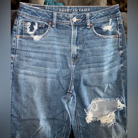 American Eagle Stretch Mom Straight Jean Size 8 Regular - Picture 8 of 15